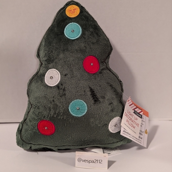 Target Bullseye Playground Christmas Tree Light Up Pillow Holiday Throw Pillow - Picture 2 of 7